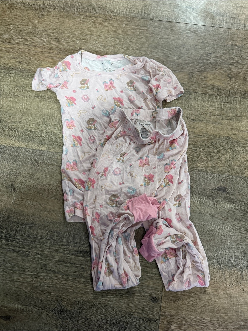 Angel Dear Pink Floral Character Two-Piece Pajama Set